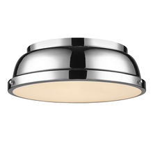  3602-14 CH-CH - Duncan 14" Flush Mount in Chrome with a Chrome Shade